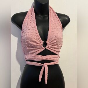 Light pink tie work out top